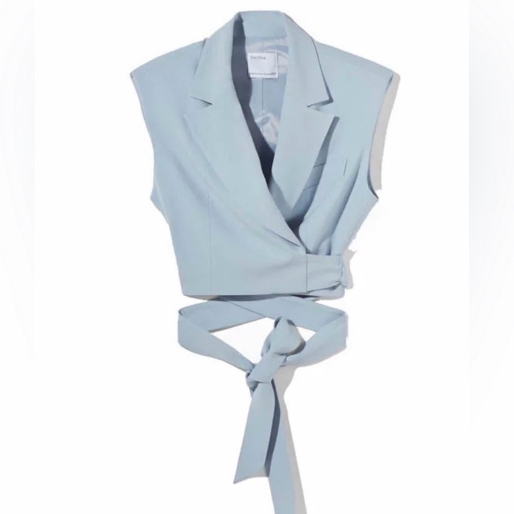 Bershka Baby Blue Wrap Around Vest NWT